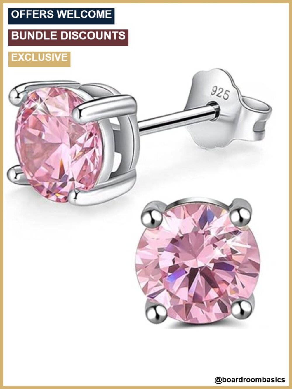 925 Sterling Silver 4mm CZ Birthstone Stud Earrings Tiny